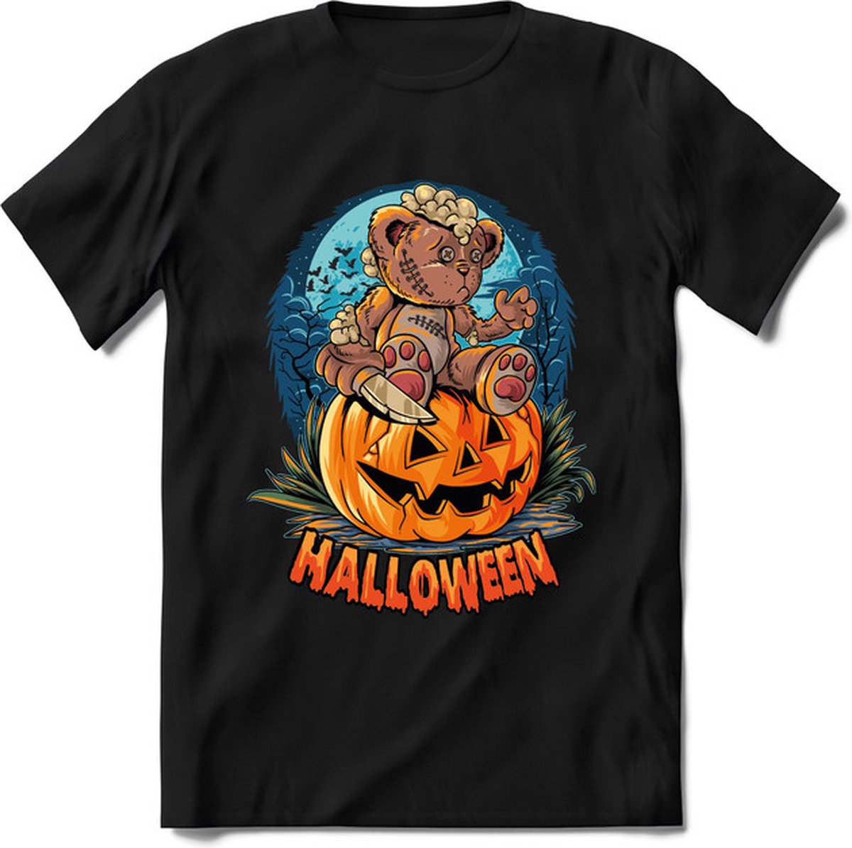 Halloween T-Shirt | Horror  Kleding Heren / Dames | Weerwolf , Monster , Vleermuis en Pompoen  Shirt |